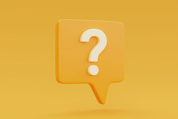 Sprechblase mit Fragezeichen